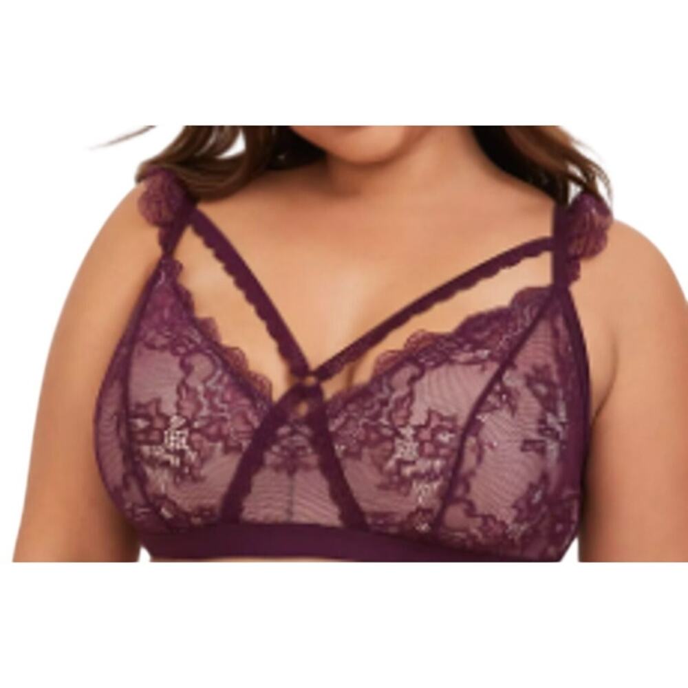 Torrid Purple Strappy Lace Bralette Womens Plus 3x 3